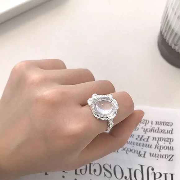 👏🏼Clearance👏🏼925 Sterling Silver Rings with Irregular Texture Stone - Picture 5 of 5